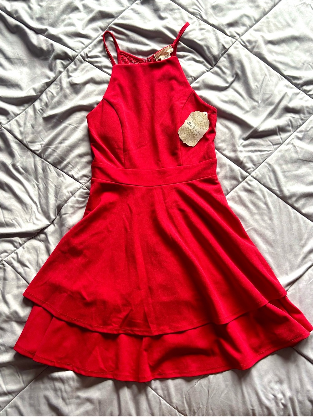 Altar'd State Red Halter Mini Dress